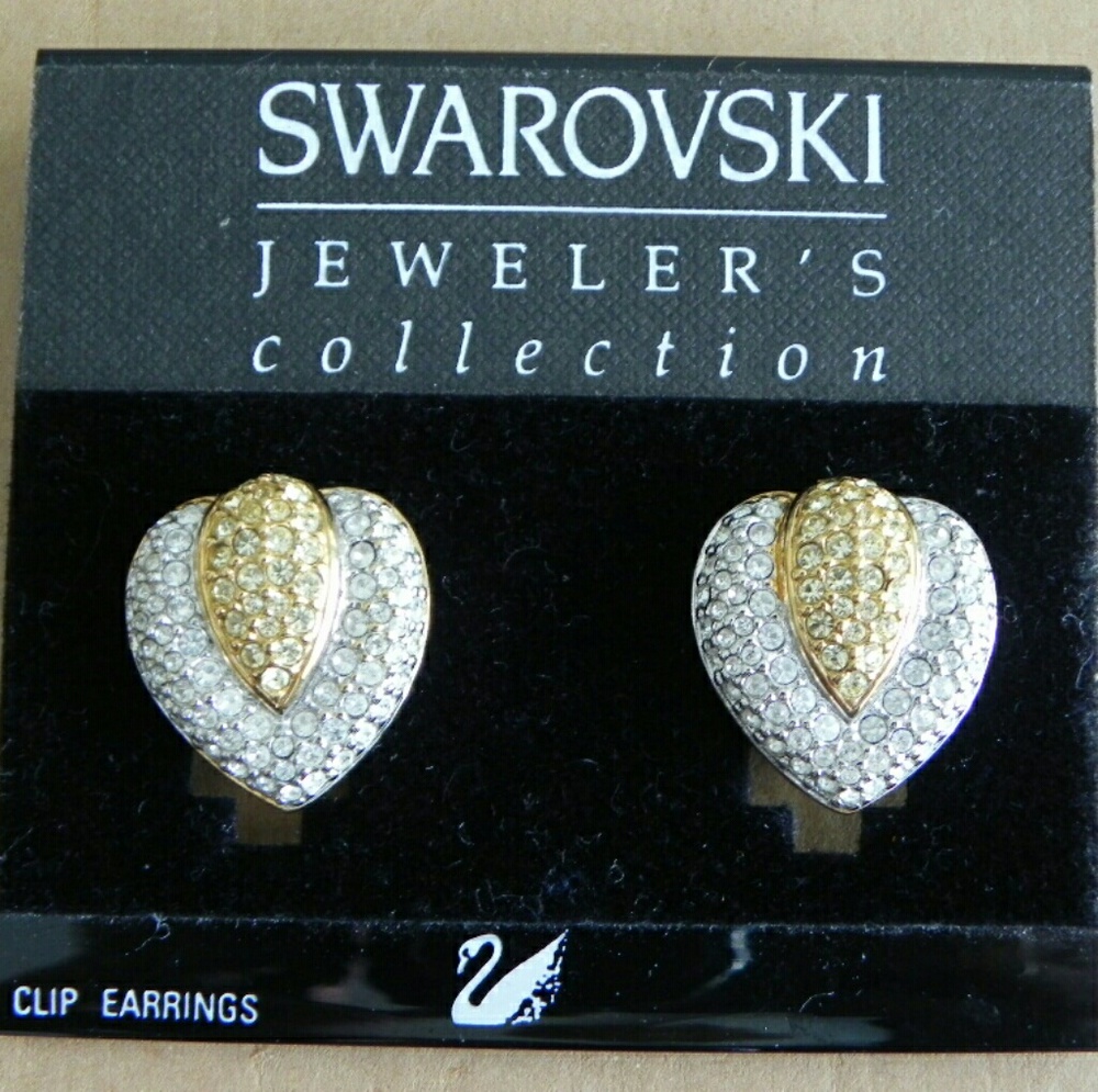 Vintage Swarovski Crystal Clip Earrings